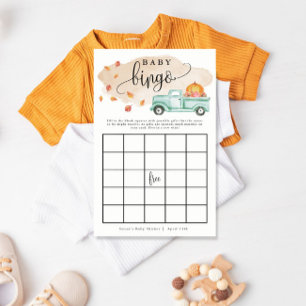 Kleine Pompoen Vrachtwagen Baby Bingo Papier Spel  Flyer