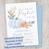 Kleine pompoen Waterverf Baby Boy Sprinkle Kaart