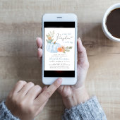 Kleine pompoen Waterverf Baby Boy Sprinkle Kaart