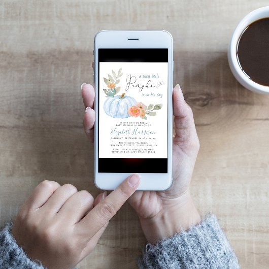 Kleine pompoen Waterverf Baby Boy Sprinkle Kaart