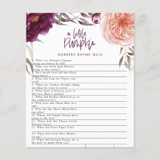 Kleine pompoen waterverf baby shower flyer (Voorkant)