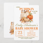 Kleine Pompoen Waterverf Baby shower Kaart (Voorkant / Achterkant)