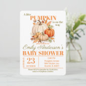 Kleine Pompoen Waterverf Baby shower Kaart (Staand voorkant)