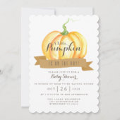 Kleine pompoen | WATERVERF | Baby shower uitnodige Kaart (Voorkant)