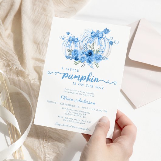 Kleine Pompoen Waterverf Herfst Baby shower Kaart