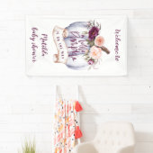 Kleine pompoen waterverf herfst baby shower spandoek (Insitu)