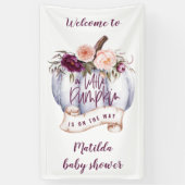 Kleine pompoen waterverf herfst baby shower spandoek (Verticaal)