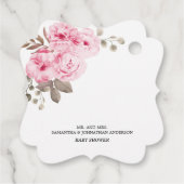 Kleine pompoen Waterverf Roze Floral Hartelijk dan Bedankjes Labels (Achterkant)