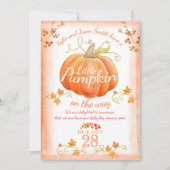 Kleine pompoen waterverf zwangerschapsaankondiging aankondiging (Voorkant)