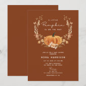 Kleine Pompoen Wildflower Terracotta Baby shower Kaart (Voorkant / Achterkant)