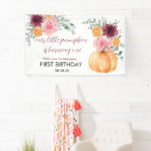 Kleine pompoen wordt één jaar, gefeliciteerd spandoek (Insitu)