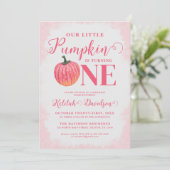 Kleine pompoen wordt een Waterverf 1e verjaardag Kaart (Staand voorkant)