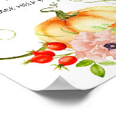 Kleine pompoen zijn onderweg naar baby shower drin poster (Hoek)