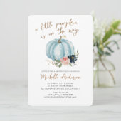 Kleine pompoen zijn onderweg naar Baby shower Kaart (Staand voorkant)