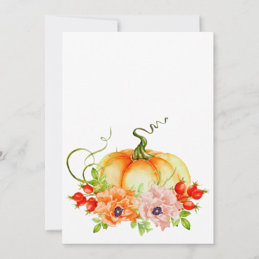 Kleine pompoen zijn onderweg naar baby shower kaart (Achterkant)