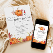 Kleine pompoen zijn onderweg naar baby shower kaart