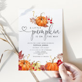 Kleine pompoen zijn onderweg naar baby shower kaart