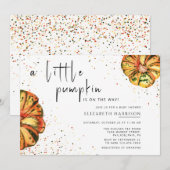 Kleine pompoen zijn onderweg naar baby shower kaart (Voorkant / Achterkant)