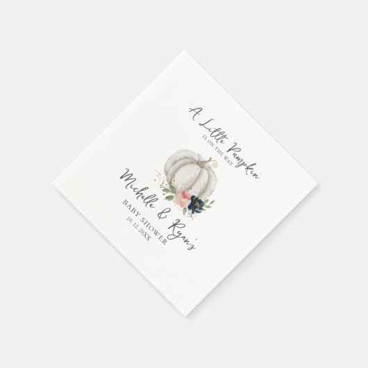 Kleine pompoen zijn onderweg naar Baby shower Napk Servet (Hoek)