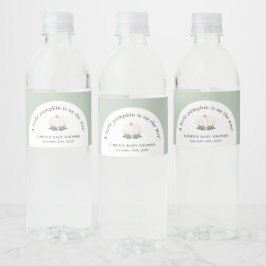 Kleine pompoen zijn onderweg naar Baby shower Waterfles Etiket