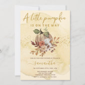 Kleine pompoen zijn onderweg naar het Herfst Baby Kaart (Voorkant)