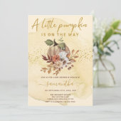 Kleine pompoen zijn onderweg naar het Herfst Baby  Kaart (Staand voorkant)