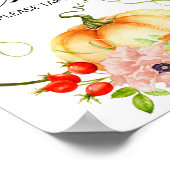 Kleine pompoen zijn op weg naar baby shower. poster (Hoek)