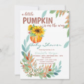 Kleine pompoen zonnebloemen, bladeren, Stippen Bab Kaart (Voorkant)