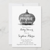 Kleine pompoen zwart & wit Baby shower uitnodigen Kaart (Voorkant)
