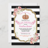 Kleine pompoenbaby douche roze kaart (Voorkant)