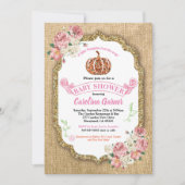 Kleine pompoenbaby-douche-uitzending kaart (Voorkant)