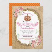 Kleine pompoenbaby-douche-uitzending kaart (Voorkant / Achterkant)