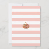 Kleine pompoenbaby meisje doucht roze en goud kaart (Achterkant)