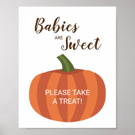 Kleine pompoenbaby's zijn zoete Herfst Baby shower Poster