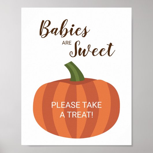 Kleine pompoenbaby's zijn zoete Herfst Baby shower Poster (Voorkant)