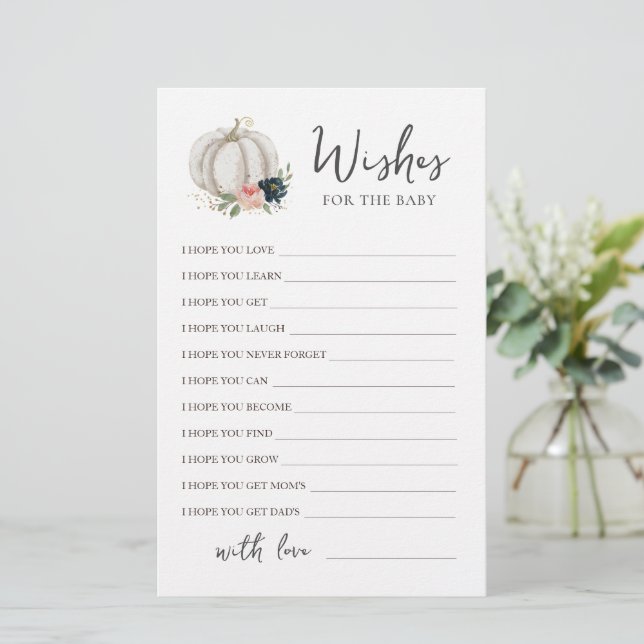 Kleine pompoenbewerkbare wensen voor het Baby show (Staand voorkant)