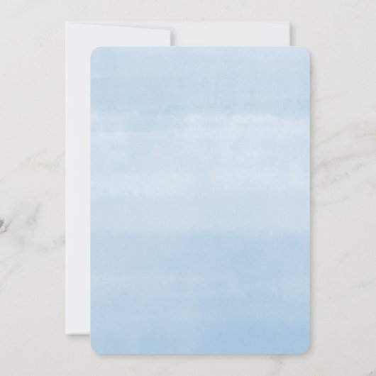 Kleine pompoenblauw baby shower met een groene jon kaart (Achterkant)