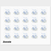 Kleine pompoenblauw Baby shower vierkante Sticker (Vel)