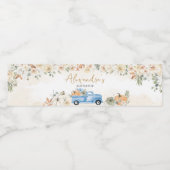 Kleine pompoenblauw Baby shower Waterfles Etiket (Enkel label)