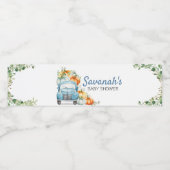 Kleine pompoenblauw Baby shower Waterfles Etiket (Enkel label)