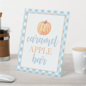 Kleine pompoenblauw Herfst Birthday Food Reclamebord Met Voetstuk (Insitu)
