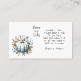 Kleine pompoenboeken voor Baby-afsluitkaart Informatiekaartje