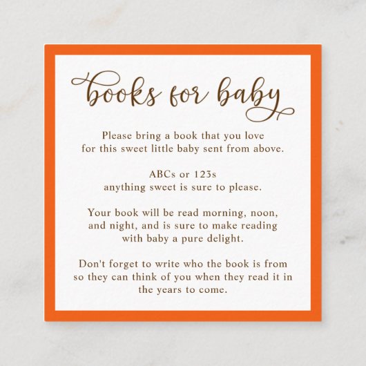 Kleine Pompoenboeken voor Baby shower Behuizing Au Informatiekaartje (Achterkant)