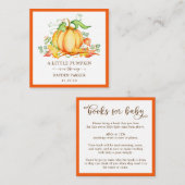 Kleine Pompoenboeken voor Baby shower Behuizing Au Informatiekaartje (Voorkant / Achterkant)