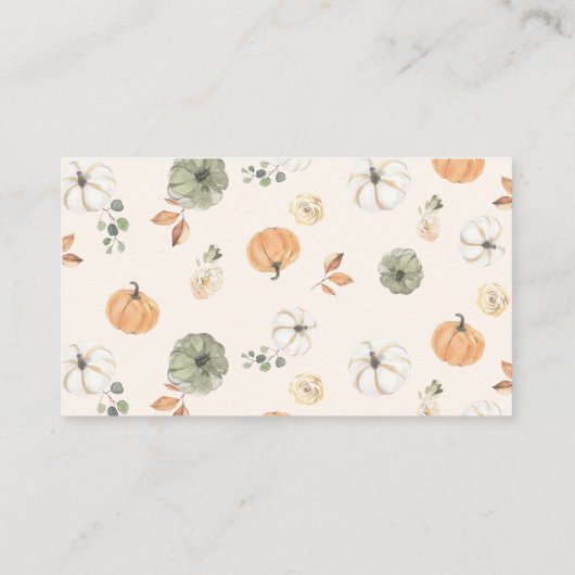 Kleine pompoenboeken voor Baby shower voor Baby Informatiekaartje (Achterkant)