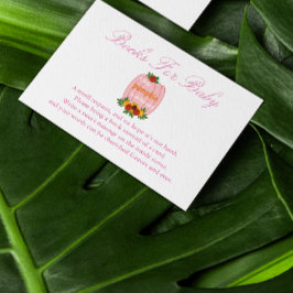 Kleine pompoenboeken voor Baby shower voor Baby Informatiekaartje