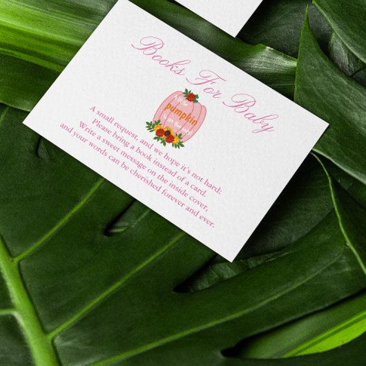 Kleine pompoenboeken voor Baby shower voor Baby Informatiekaartje