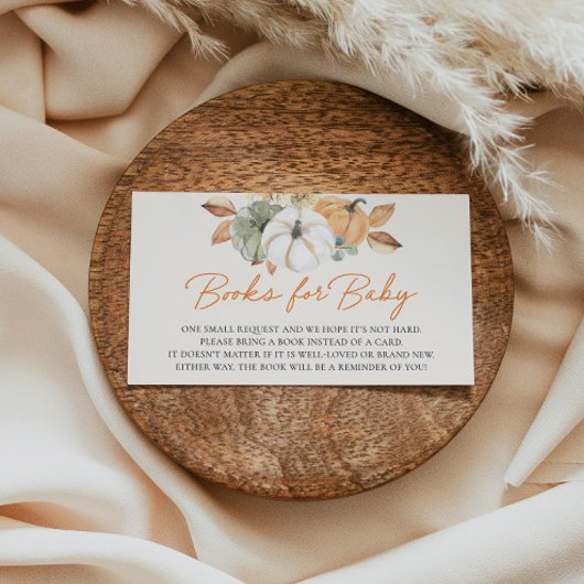 Kleine pompoenboeken voor Baby shower voor Baby Informatiekaartje