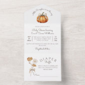 Kleine pompoenboog minimaal neutraal Baby shower All In One Uitnodiging (Binnen)