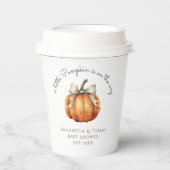 Kleine pompoenboog minimaal neutraal Baby shower Papieren Bekers (Voorkant)